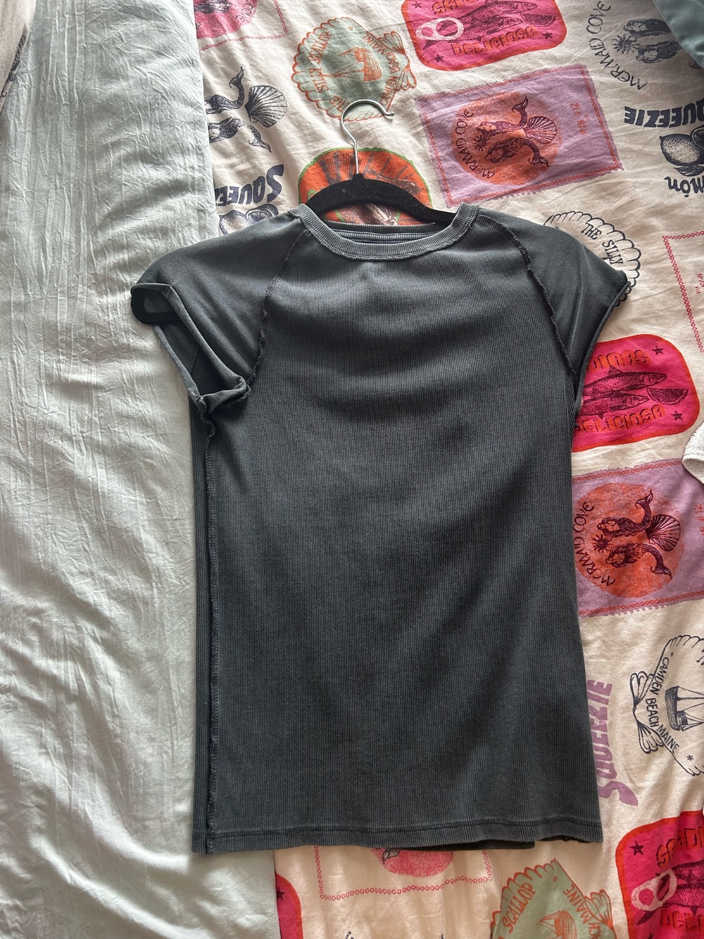We The Free Short Sleeve Crewneck Top - Charcoal